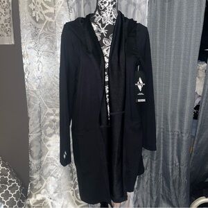 Sketchers go walk Black Hooded Cardigan size large nwt